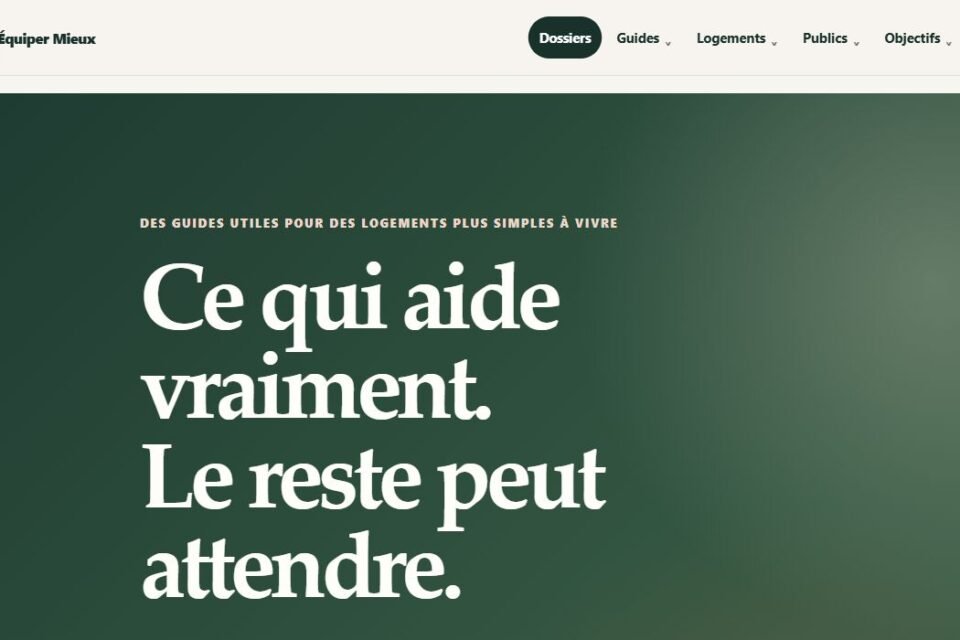 Page d’accueil du média éditorial Équiper Mieux