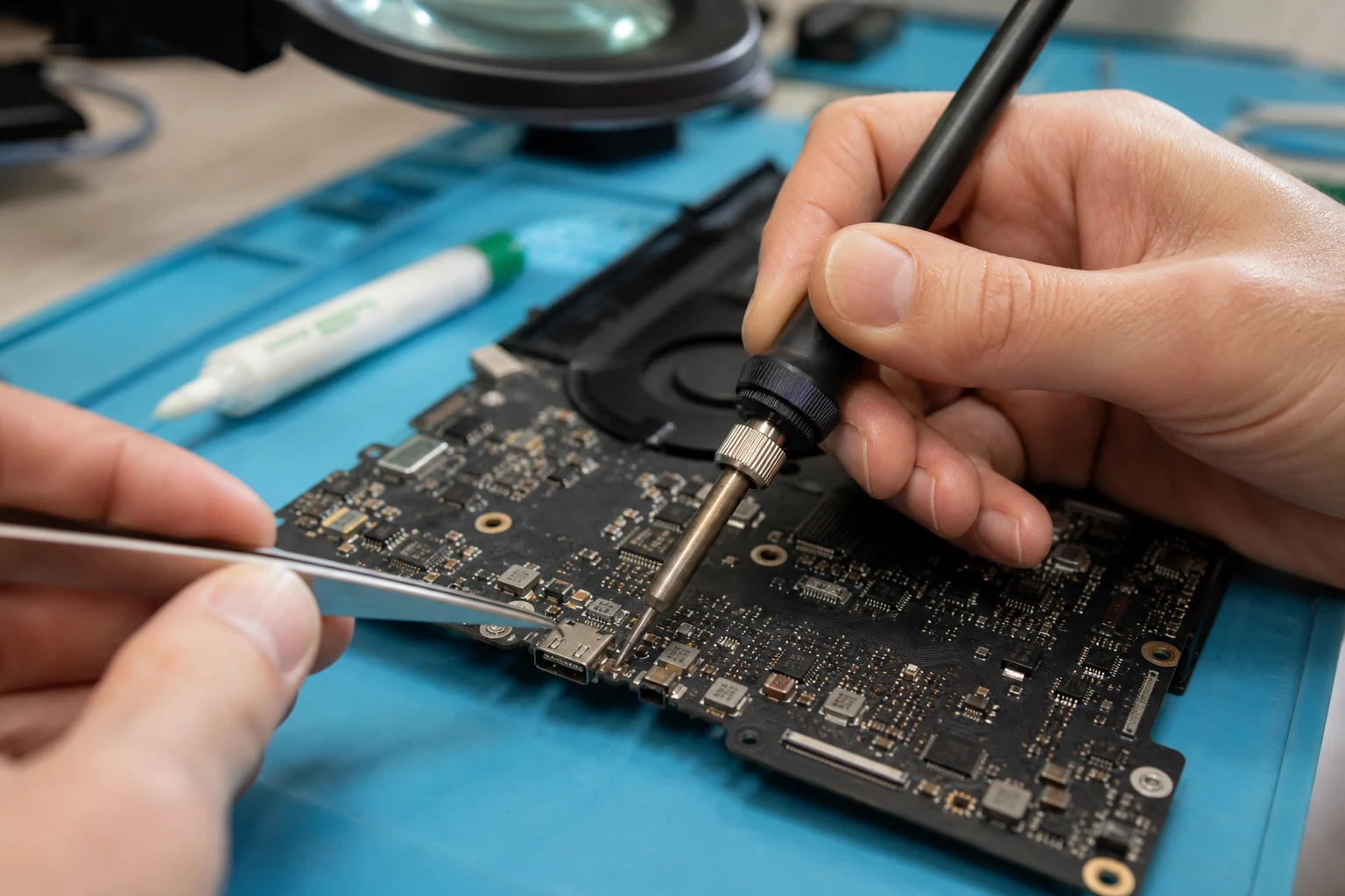 Micro-soudure et réparation de connecteurs