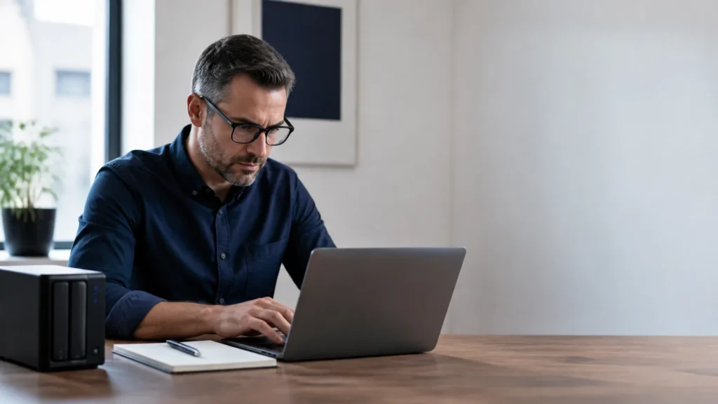 Expert évaluant les performances d’un hébergement web professionnel