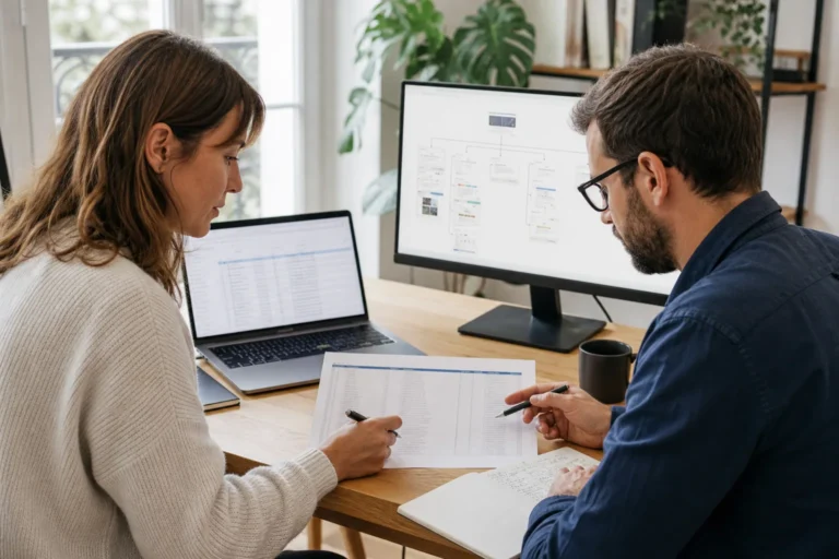 Professionnels préparant la migration d’un site vers WordPress sans perte SEO