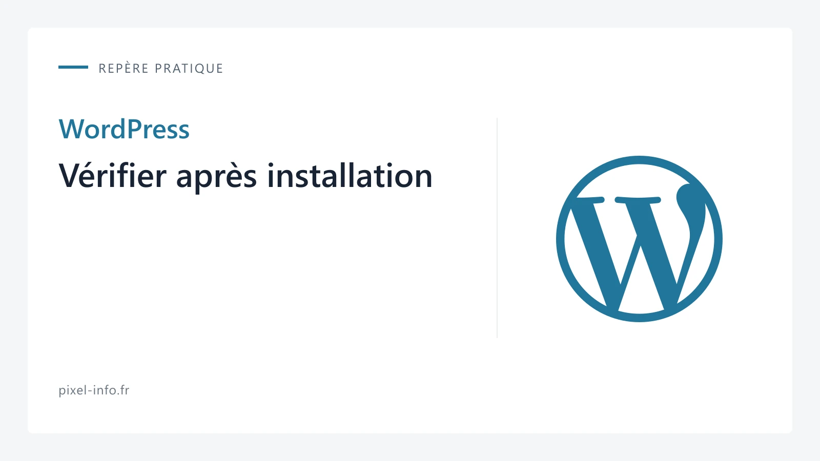 Logo WordPress — Vérifier après installation