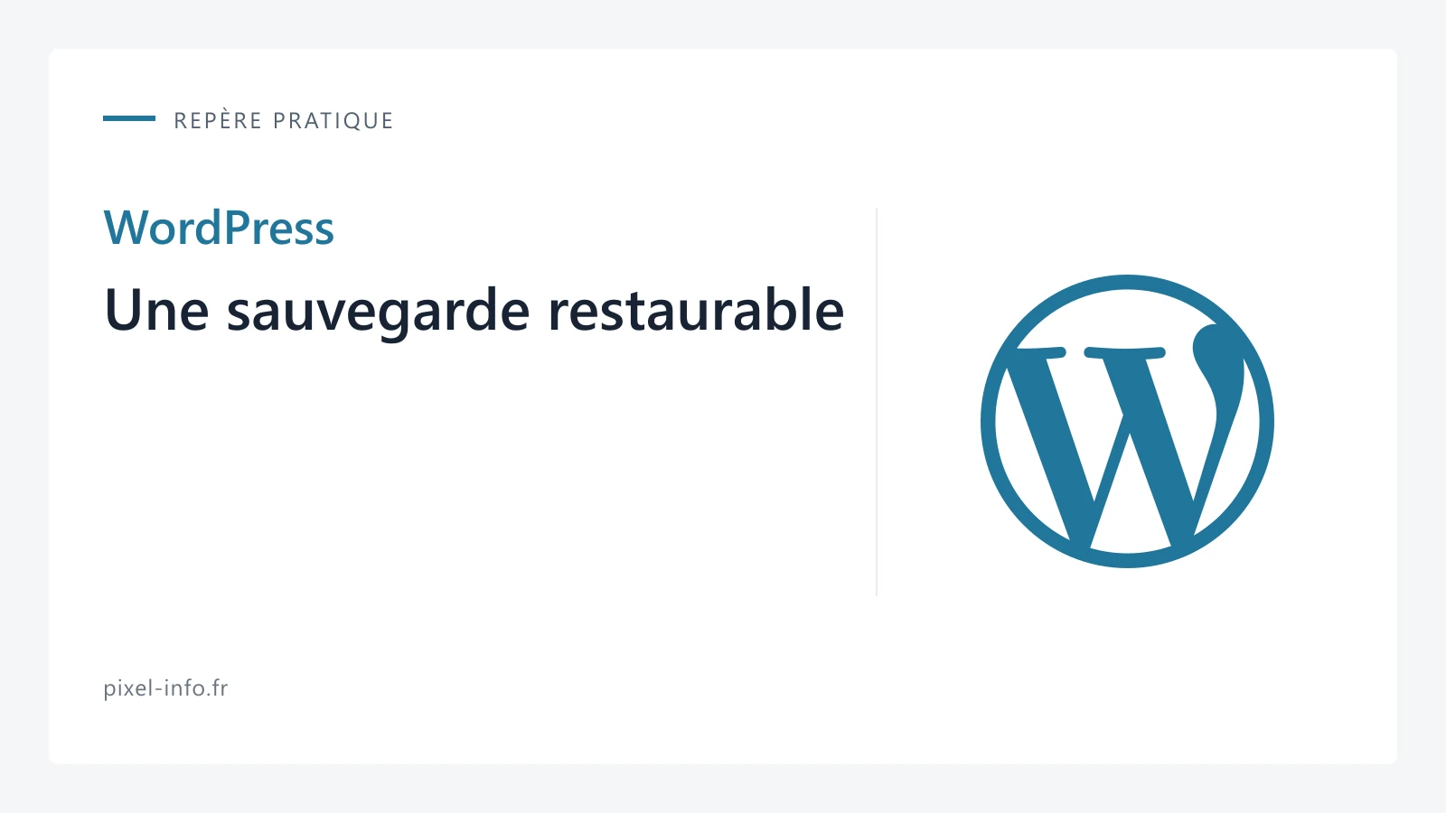 Logo WordPress — Une sauvegarde restaurable