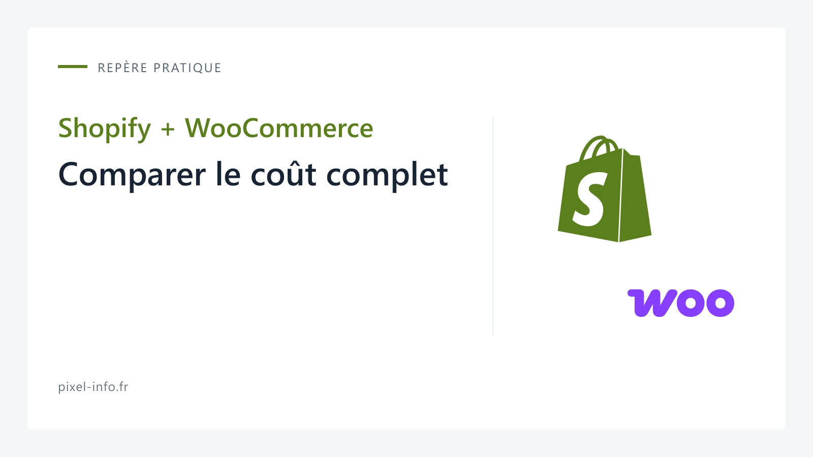 Logos Shopify et WooCommerce — Comparer le coût complet