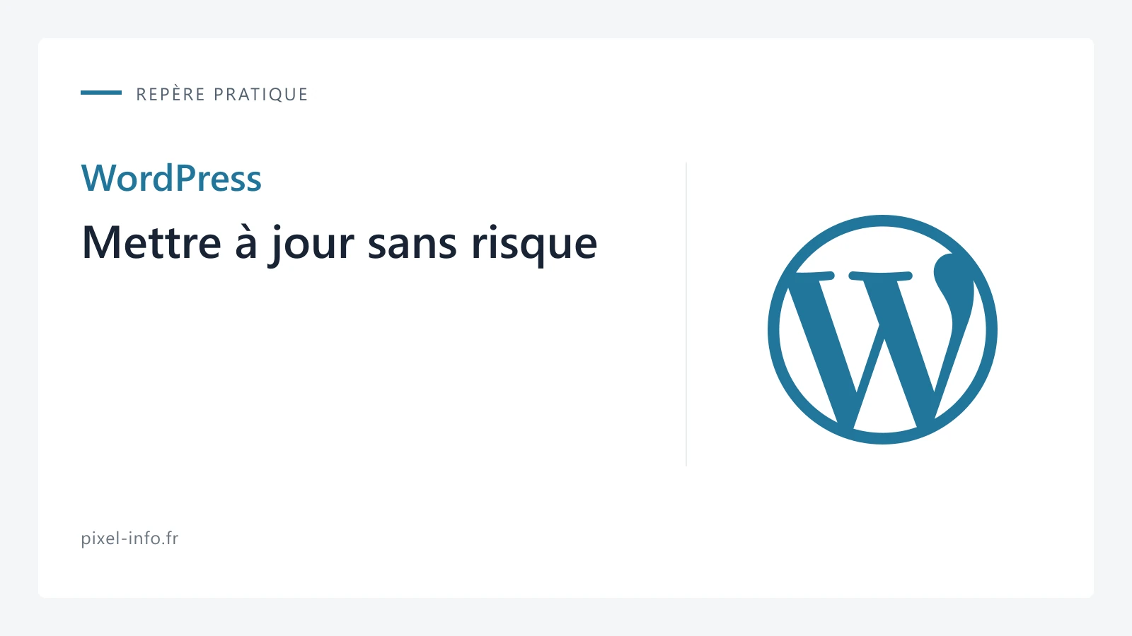 Logo WordPress — Mettre à jour sans risque