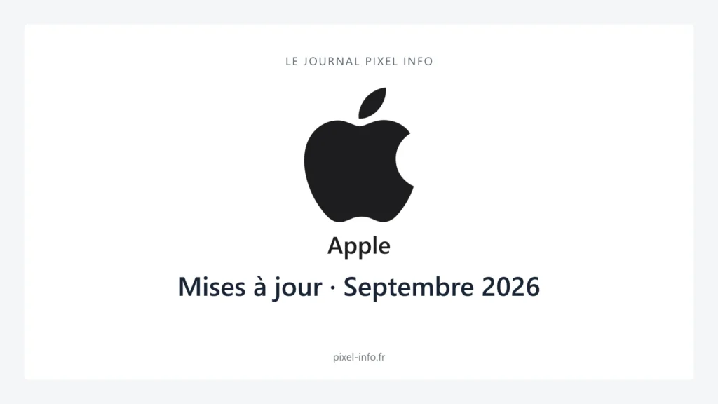 Logo Apple — Mises à jour · Septembre 2026
