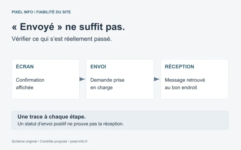 Formulaire WordPress et e-mail non reçu : distinguer confirmation affichée, prise en charge et réception
